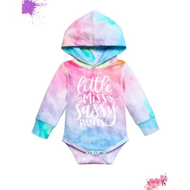 Toddler Baby Girl Clothes Tie Dye Hoodie Sweatsuit Infant Baby Girl Outfit + Pant+Headband 3PC Set