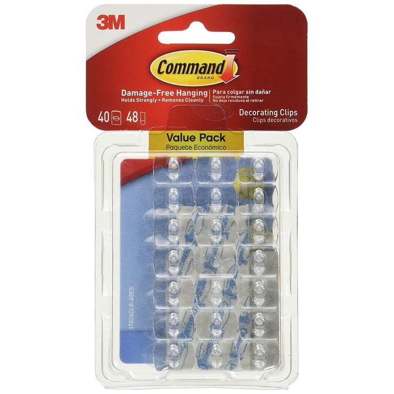 Command Mini Holiday Light Hooks, Great for Holiday Lights, 40