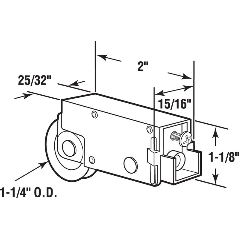 Prime-Line D 1842 Single 1-1/4 In. Steel Roller Assembly, Acorn