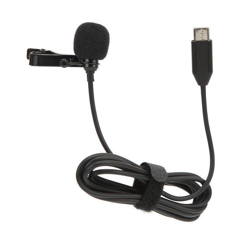 Type C Lavalier Microphone Hifi Sound Noise Cancelling Clip On
