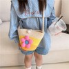 YGCHEN Girls' Bags Flowers Straw Bag Woven Beach Handbag with