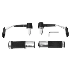 X AUTOHAUX 7/8" 22mm 15/16" 24mm Motorcycle Hand Grips Cover Kit Non Slip Aluminum Alloy Handlebar Cover for Motorcycle Scooter Bicycle ATV Silver Tone