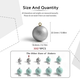 ECOFT Pesas y plomos de Pesca para Huevos, plomos de cañón, Varios tamaños, 20 g a 200 g en Bolsa y Pesos de Pesca, Caja surtida, Tiro para Agua Dulce Salada