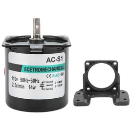 Fafeicy Motor Síncrono de CA, 14 W/110V~220V, 2,5~20 Rpm/Min, Motor de Permanente de Alta Torsión de 2 Vías, Motor de Baja Velocidad con Soporte(110V 2.5rpm/min), Motores