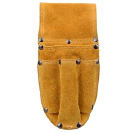 SSDH Leather Electric Drill Belt Bag Screw And Hammer Storage Bag Multi-Pocket Tool Bag Cowhide Rivet Tool Bag Belt Suitable For Builders Carpenters Gardeners Electricians (B-curved bag)