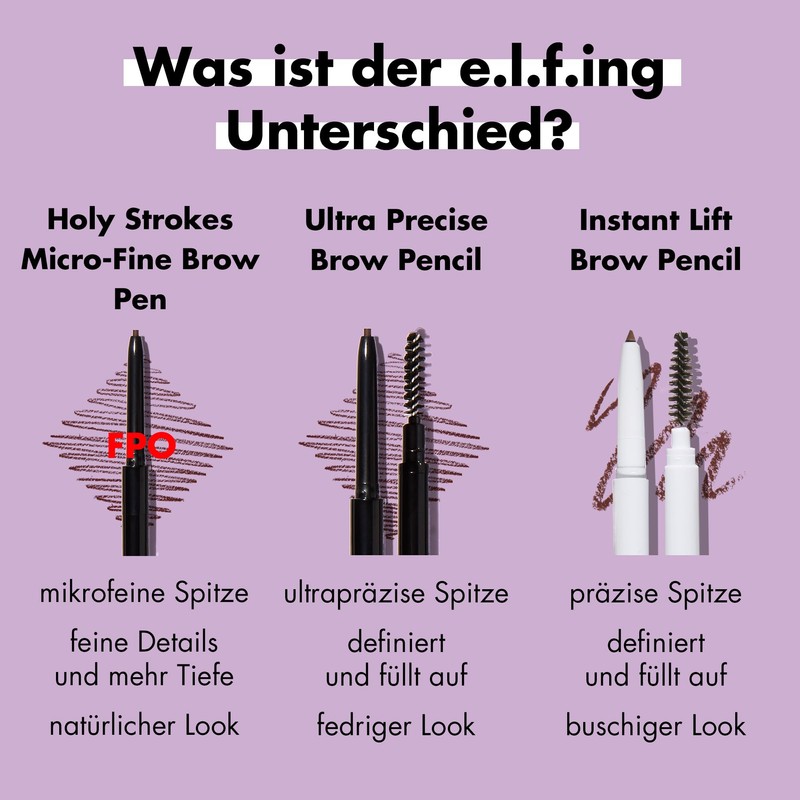 e.l.f. Holy Strokes Micro-Fine Brow Pen, for a Natural Look,