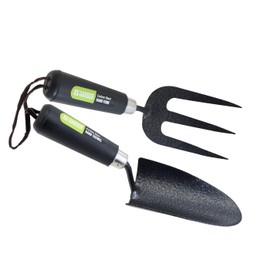 KKTECH Carbon Steel Heavy Duty Hand Fork & Trowel Set – Durable Garden Tools with Ergonomic Handles & Leather Straps