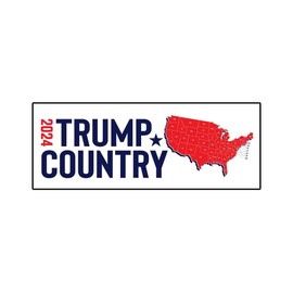 Trump Country USA 2024 Bumper Sticker Decal (3.37" x 9") | Peel & Stick | Political, Stickers, Politics, Republican, Trump, Vote