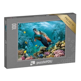 puzzleYOU: 100 Piece Underwater World with an Impressive Turtle and Coral Puzzle Collection Underwater