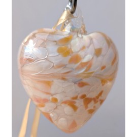 Amelia Art Glass Birthstone Heart April (Diamond) with Heart Stand