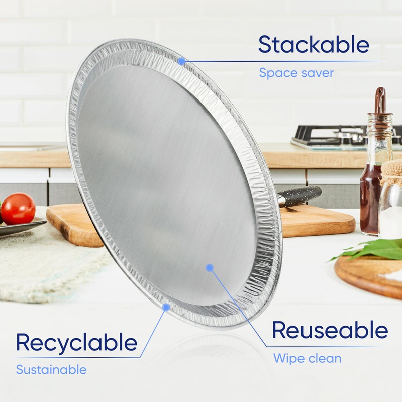 Coppice Silver Round Aluminium Foil Platters for Parties, Buffets &