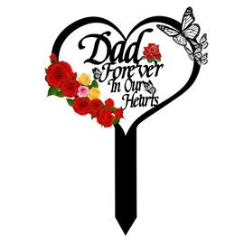 Memorial Grave Markers, Dad Grave Markers for Cemetery, Acrylic Gravesite Decorations Cemetery, Memorial Plaques for Outdoors, Outdoor Decor