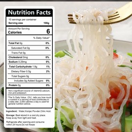 Hethstia Konjac Noodle – Ready-to-Eat Shirataki Angel Hair, Low Carb, Low Calorie, Keto, Vegan, Gluten-Free Asian Ramen, Sugar-Free, Plant-Based, Healthy Instant Meal & Holiday Gift