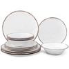 LEHAHA Farmhouse White Melamine Plates and Bowls Set, White dishes