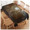 Walmsco Tablecloth Retro Brown Clock Gears Decor For Dining Room