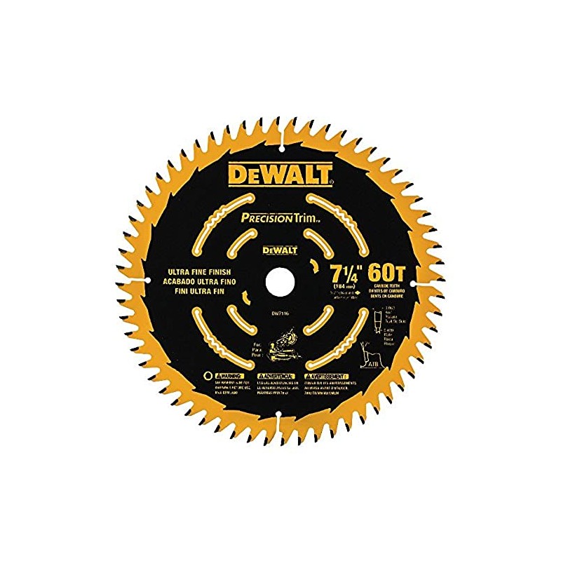 DEWALT DW7116PT DEWALT DW7116PT 60T Precision Trim Miter Saw Blade,