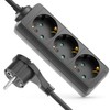 deleyCON 3-Way Power Strip with Flat Connector Power Strip for