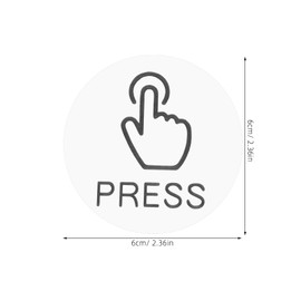 ABOOFAN 2sets Button Label Sticker Switch Nail Stickers Press Decal Press Sticker Door Signs Press to Open Door Stickers Door Press Sign Press Signage Press Label PVC Transparent 24pcs*2