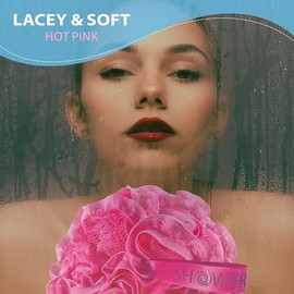 Shower Bouquet Colores Encaje Intenso Bolas Baño Grandes Rosa Lavanda Exuberante Negro Medianoche Azul Trasero