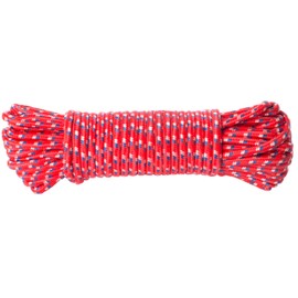 Brandsseller All-Purpose Nylon Rope 25 Metres / Oil Resistant / Abrasion Resistant / UV Resistant / Rope Red