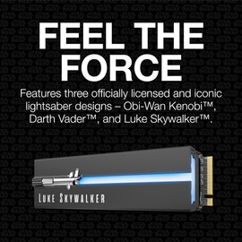Seagate FireCuda Lightsaber Legends Special Edition, 1 TB, Internal SSD - M.2 PCIe Gen4 ×4 NVMe 1.4, up to 7,300 MB/s, customisable RGB LED lightsabers (ZP1000GM3A053)