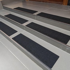 Garerip Anti Slip Traction Tape, Transparent Grip Tape Non-Slip Adhesive Tape Indoor/Outdoor Stair,Tubs, Boats, Safety Grip Tape Non Skid for Stair Steps (Black, 6 inch x 24 inch 6pcs)