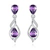 FANCIME Gift for Women February Birthstone Earrings for Women Teardrop Amethyst Earrings S925 Sterling Silver infinity Love Birthday Gifts for Mom Women