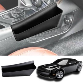 EDBETOS Gear Shifter Storage Compatible with Dodge Challenger 2015-2022 2023 Accessories Center Console Organizer Insert Gear Shift Tray Secondary Armrest Box Coin Container, Passenger Side