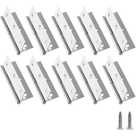 Biaungdo 3 Inch Butt Hinge, Stainless Steel Folding Butt Hinges, Cabinet Mini Hinges Small Box Hinges Door Hinge Rectangle, Pack of 10
