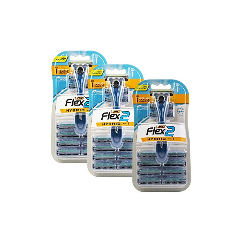 Bic Flex 2 Hybrid Razor - 1 Handle & 10