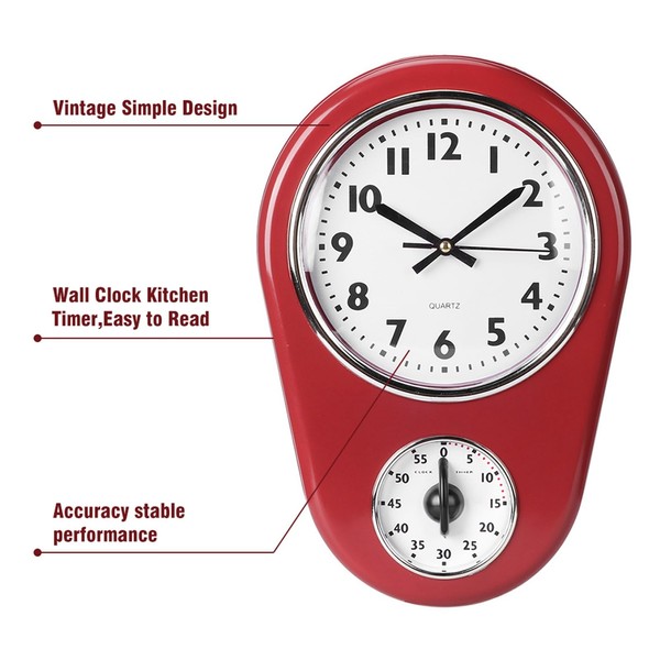 Home Vintage Stylish Wall Clock Hanging Clock 8.5 x 12.4