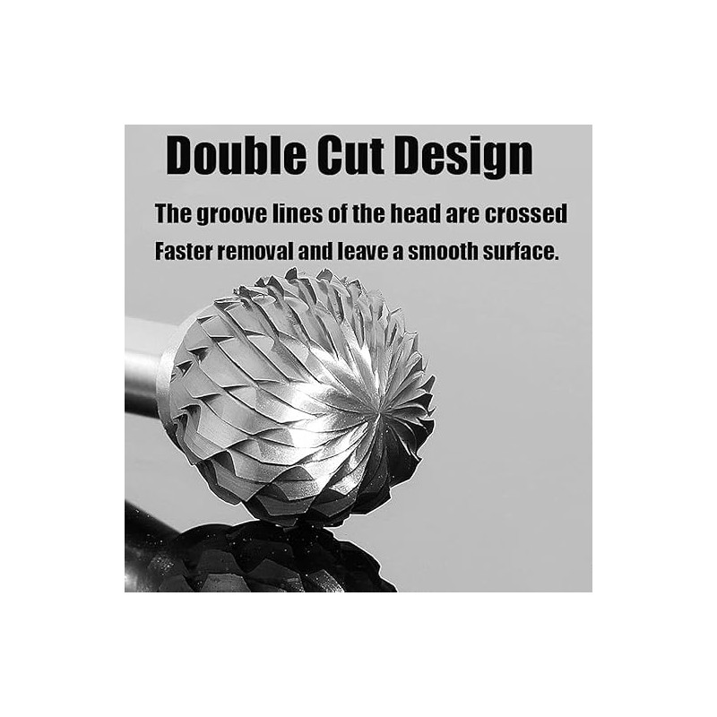 10Pcs 1/8" Shank Carbide Burr Bits Compatible with Dremel w/