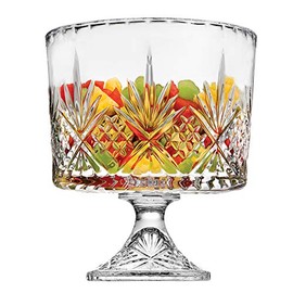 Godinger Trifle Bowl, Fruit Bowl, Crystal Glass Footed Trifle Bowls, Dessert Bowl, Cookie Bowl