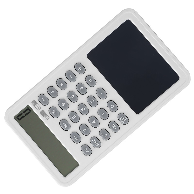 Calculator Writing Tablet White LCD 12‑Digit Display Portable Painting Handwriting