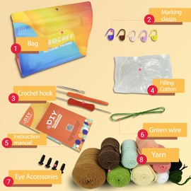 Yowamho Crochet Kit for Beginners, Crocheting Kits for Adults and Kids with Step-by-Step Video Tutorials, Craft DIY Knitting Supplies, Crochet Starter Hook Set with Accessories, Potted Plant A-6PCS