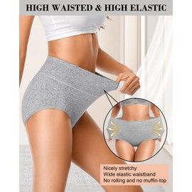 CULAYII High Waisted Underwear for Women Tummy Control Panties C Section Postpartum Briefs Soft Stretch Pregnancy Cotton Ladies Panties(3XL)
