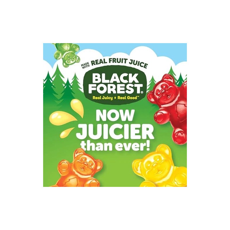 Black Forest Gummy Bears Soft Juicy Fruit Snacks 80oz 6