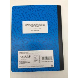 yoobi Yobi Composition Book Blue Wide Ruled  100 sheet 9.25 x 7.5 inches