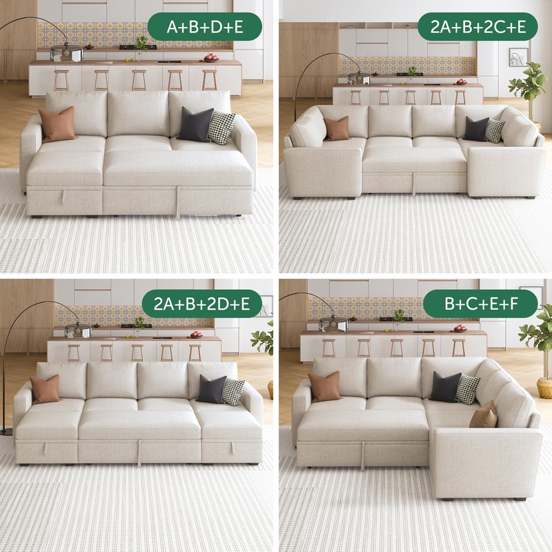 HONBAY Modular Armrest for Sectional Sleeper Sofa, Pair of Armrests