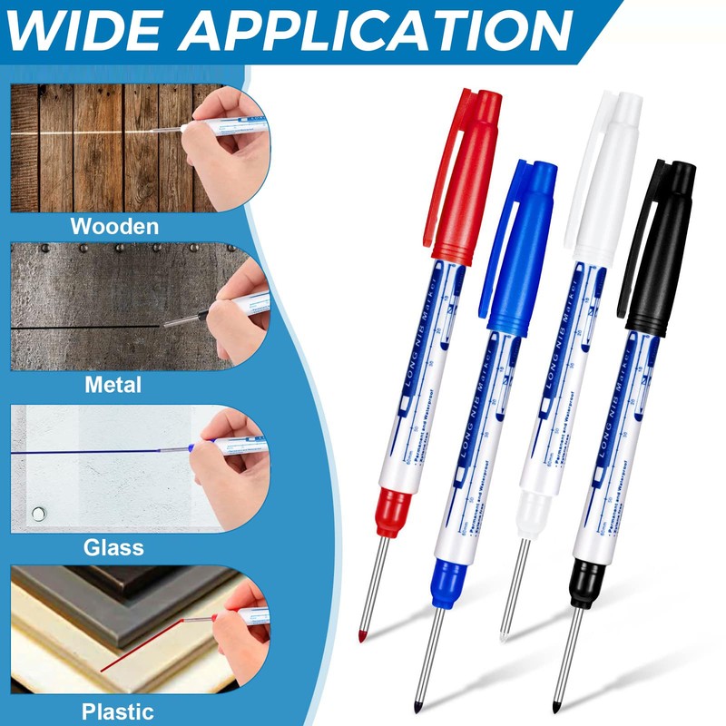 8Pcs Deep Reach Markers Waterproof Deep Hole Marker Pens 34mm