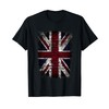 Grunge Uk Flag Great Britain Punk Style Distressed Wall T-Shirt