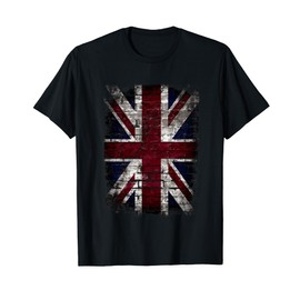 Grunge Uk Flag Great Britain Punk Style Distressed Wall T-Shirt