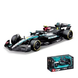HTLNUZD Bburago 1:43 2024 New F1 Mercedes W15 AMG Petronas #44 Lewis Hamilton Alloy Racing Car 1/43 Formula One Model Car Die Cast Adult Collection Vehicles Gift (Color box version)