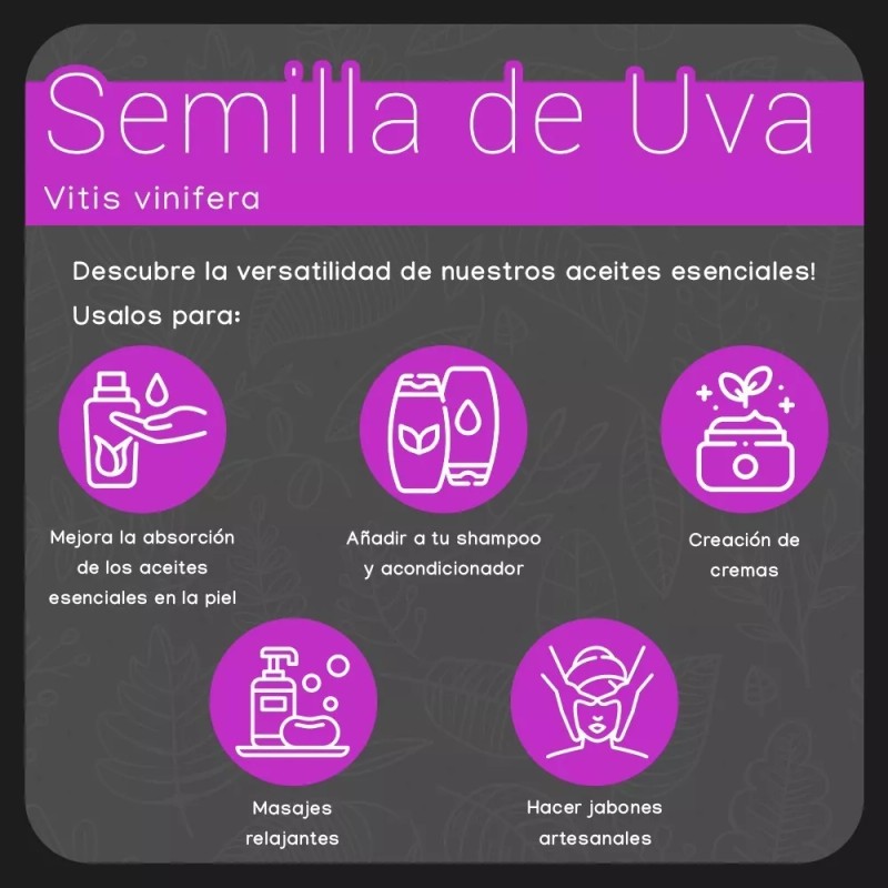 Nate Organic Aceite Esencial Semilla De Uva 100% Puro 50