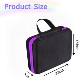 Dyiouxin 30 Holes Essential Oils Storage, Essential Oils Storage Box, Waterproof, for Essential Oils, Carry Case, Portable EVA Essential Oil with Handle for 5 ml, 10 ml, 15 ml Bottles (Purple), purple