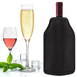 ZoneYan Wine Cooler Cuff, Champagne Cooler, Cooling Sleeves for Wine Cover, Champagne Cooler, Picnic Wine Set, Suitable for Parties and Picnics (Black)
