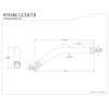 Kingston Brass K151A2 8-Inch Shower Arm, 7-1/2'' (L) x 1/2''