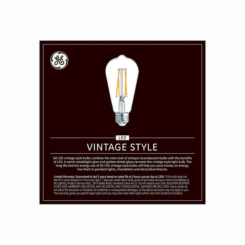 GE Lighting Vintage Edison Style LED Light Bulbs, 6 Watt