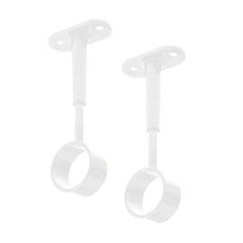 Gedotec Tubi Wardrobe Rail Bearing for Ceiling Mounting, Pack of 2, Cabinet Rail Centre Brackets, White, for Wardrobe Rails, Round, Clothes Rail Attachment D: 25 mm, Ceiling Rail Holder, Height-Adjustable