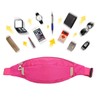 WLEs1-Pink Outdoor Sport Running Belt Water Resistant Storage Pockets Bumbag